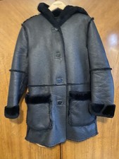Zara Reversible Duffle Coat Black Faux Fur Suede Size S