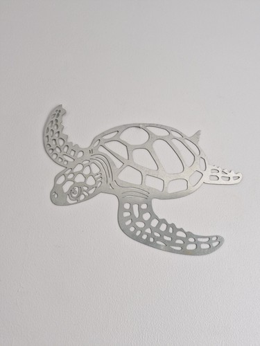 Silver metal sea turtle - silver,