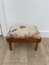 Wooden Footstool with Drawer