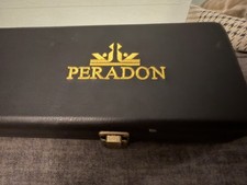 Peradon Black Leather 3/4 Snooker/Pool Cue Case