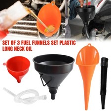 3x Fuel Funnels Set Plastic
