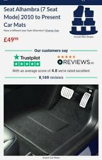 Tailored Black Carpet Car Mats, Heel Pad and Red Trim 2010-18 For Seat Alhambra 