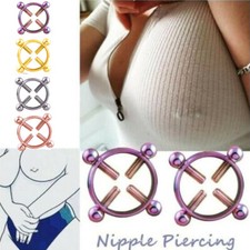2pcs Round Non-Piercing Nipple Ring Shield Body Piercing Jewelry Piercing Fake