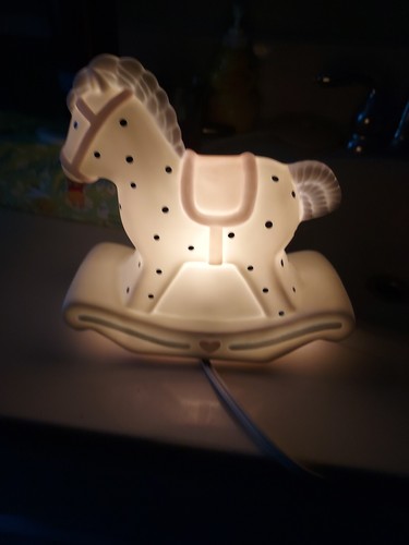 Vintage pastel rocking horse - vintage,