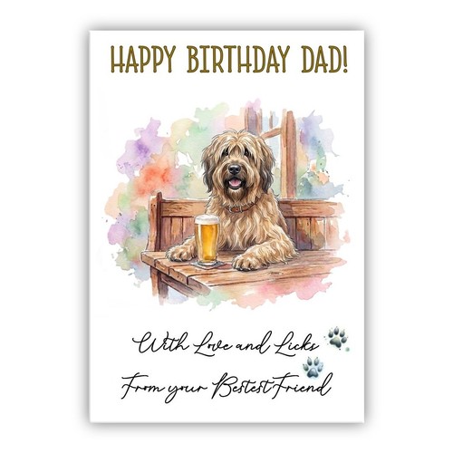 Briard dog birthday card for - dog,