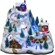 Konstsmide LED Animated Musical Christmas Scene : Mains or Battery : Ski Mounta