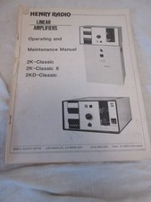 HENRY RADIO 2K 2K-X 2KD CLASSIC LINEAR AMPLIFIER MANUAL.  L1