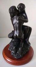 Sculpture Figurine Nude Erotic Couple Cold Cast Bronze 7.5" high