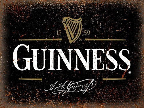 Guinness stout metal tin wall - metal,
