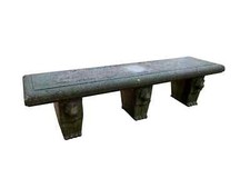 Large Reconstituted Stone Outdoor Garden Bench  Solid Sturdy Carved Bear Design