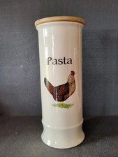 T & G GREEN CLOVERLEAF CERAMIC PASTA JAR CHICKEN DESIGN WITH WOODEN LID