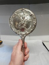 Silver Vintage Hand Mirror