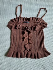 ZARA CHOCOLATE POINTELLE KNIT