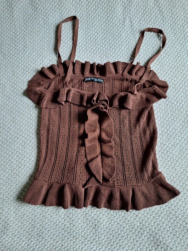 Zara chocolate pointelle knit - chocolate,