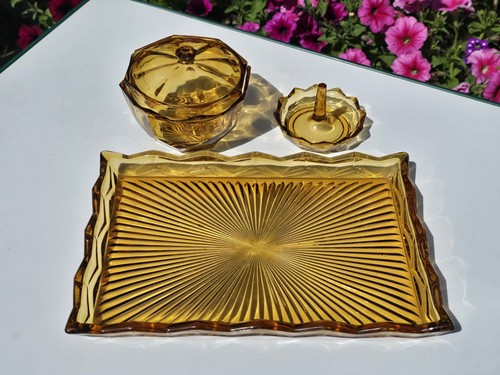 Vintage piece amber glass - 4,