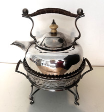 ANTIQUE Silver Plated Original Ambelside Tea Kettle On Stand T.H. WINDER & Co