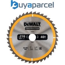 DeWALT DT1953 Construction Circular Saw Blade 216 x 30mm x 40T Nail Tough DT1155