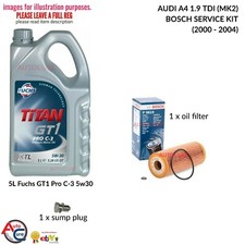 AUDI A4 1.9 TDI 00-04 BOSCH SERVICE KIT (MK2) DIESEL 5L C-3 5W30 + OIL FILTER