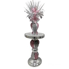 Pink silver table and - pink,