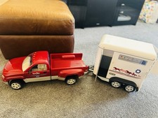 RARE Breyer 2002 Red Pickup Truck & Two Horse Trailer Set 1:9 Scale Vintage