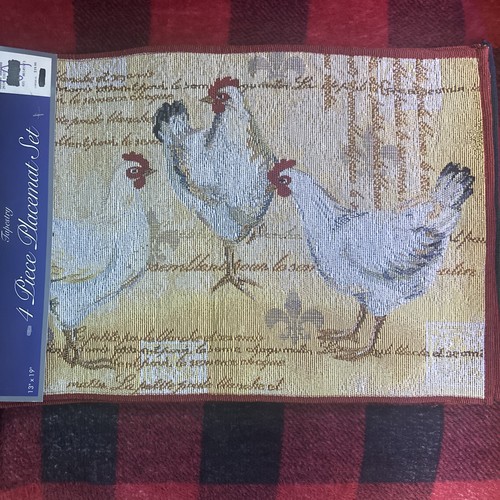 Rooster tapestry placemats - rooster,