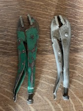 2 Pairs of Vintage Original Mole Grips 9in.1 Green 1 Silver