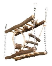 Hamster Climbing Frame With Ladder & Rope Ring With Clip Hooks To Clip To Cage 