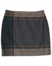 HOBBS Womens Mini Skirt UK 16 Large W34  Green Houndstooth Wool CM15