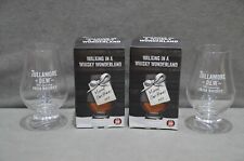 2x Tullamore Dew Irish Whisky Nosing Tasting Glencairn Glass Christmas Gift Box