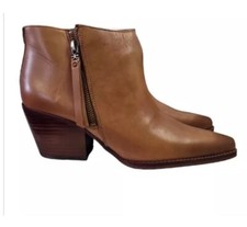 Sam Edelman Walden Tan Ankle Boots With Side Zip Womens Size EU 38 REF U 366