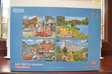 DAY  TRIP TO ARUNDEL 4 X 500 PIECES GIBSONS TREVOR MITCHELL JIGSAW PUZZLE