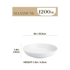 MALACASA Porcelain Pasta Bowls