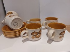 Royal Worcester - Palissy - Kalabar - Tea Cup and Saucers x 6 Retro Vintage 70s