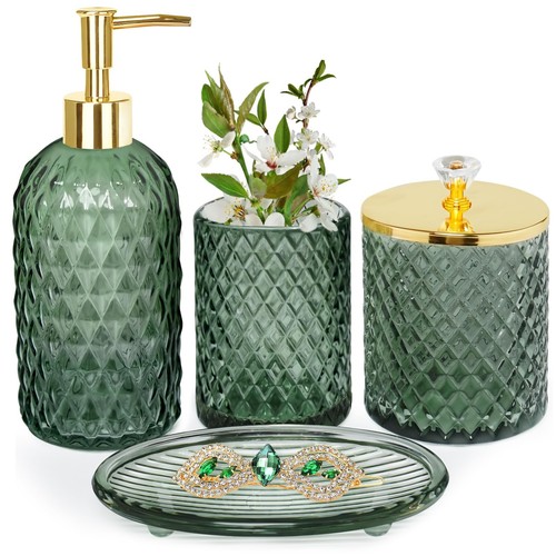 Sage green glass bathroom - glass,