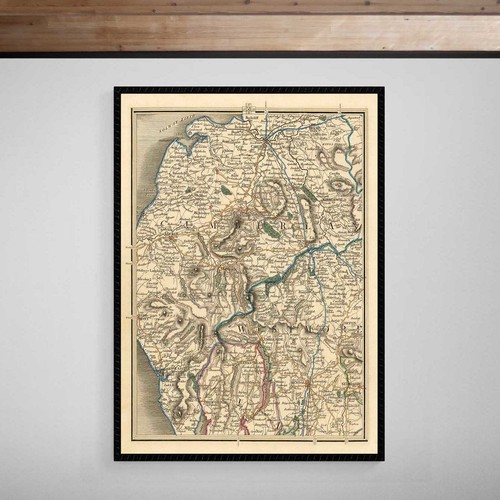 Cumbria cumberland map 1824 - cumbria,