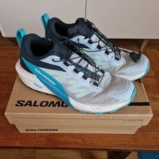 Salomon Sense Ride 5 Trainers Teal Blue Black Trail Running Shoes UK 6.5 EU 40
