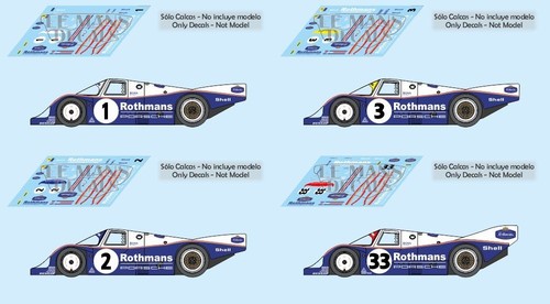 Decals porsche 956c - porsche, mans