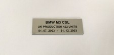 BMW E46 M3 CSL Plaques -