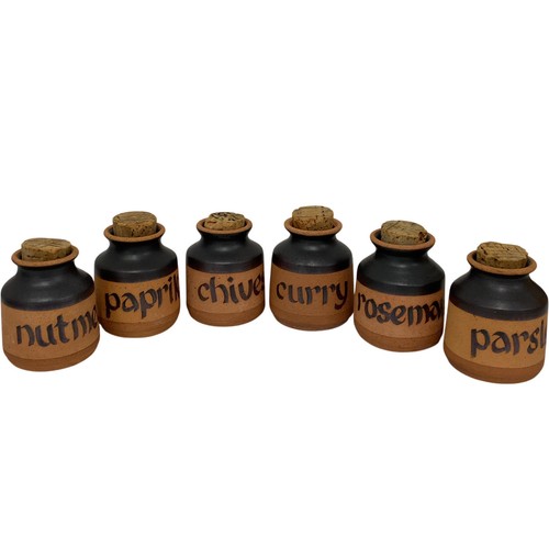 Vintage clay spice jars - vintage,