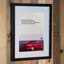 1993 Nissan Primera eGT Advertisement Poster - Original Framed