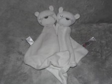 Asda bear comforter soft toy TWO George white sleeping teddy blankie