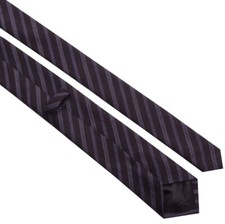 LUXURY GENTS TIE | Classic Mens Purple Blue Regimental Stripe Wool Blend Necktie