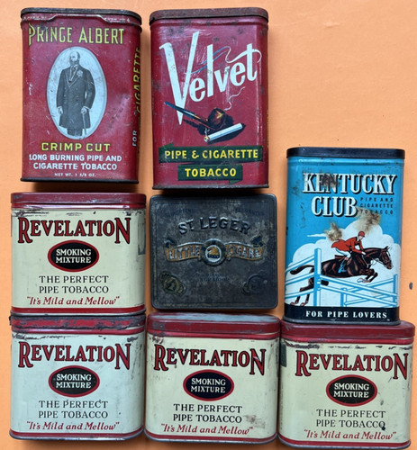 Antique tobacco tin lot - antique,