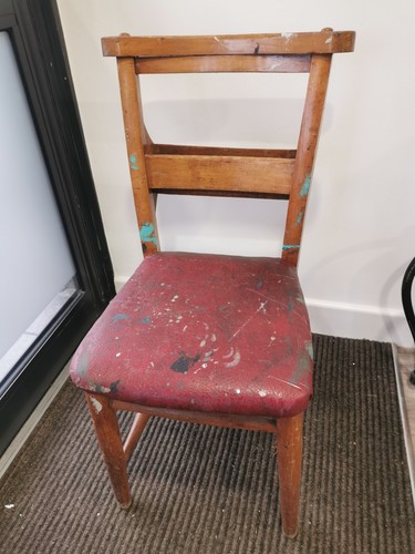 Vintage wooden chair - with, back