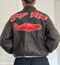 Rare AVIREX Brown Leather Jacket Men's