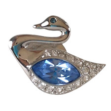 Swarovski Swan Tie Tack Lapel