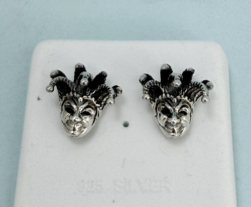 Jester stud earrings - jester, 925