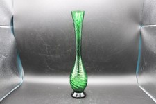 Vase Green Glass Vintage Bud
