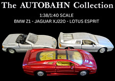 SET OF CLASSIC SPORTS CARS BMW Z1 LOTUS ESPRIT JAGUAR XJ220 DIECAST SCALE MODELS