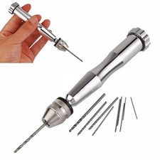 Micro Bit Mini Hand Drill Aluminum Pin Hand Push Drill Chuck Jewelry Watch Clock